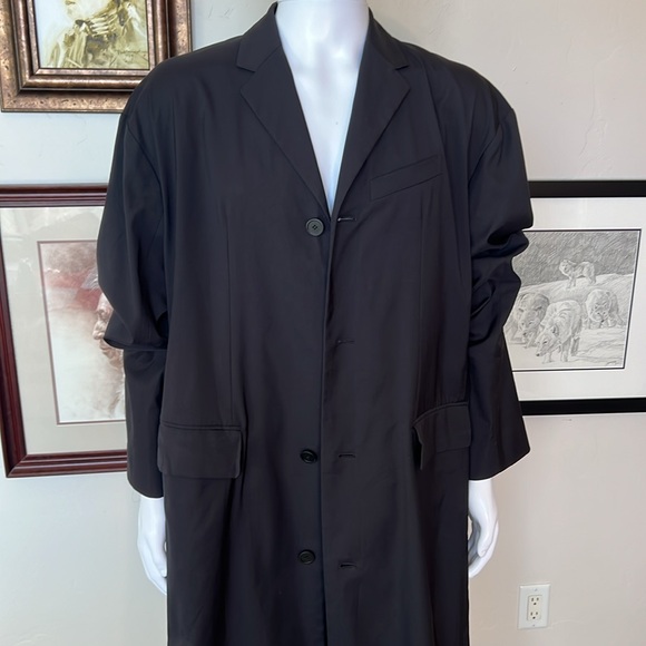 Balenciaga 2020 Signature Logo Overcoat Black sz42 - Picture 8 of 11